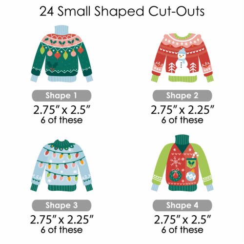 Big Dot of Happiness Colorful Christmas Sweaters Holiday Clothespin Garland Banner 44 Pc Perspective: left