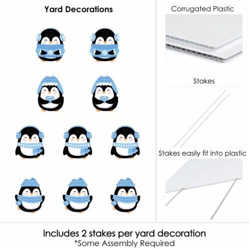 Big Dot of Happiness Winter Penguins Outdoor Holiday & Christmas Party Yard Decorations 10 Pc Perspective: left