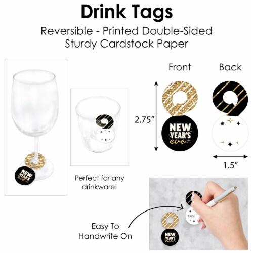 Big Dot of Happiness Hello New Year 2023 Party Charger & Table Decor Chargerific Kit for 8 Perspective: left