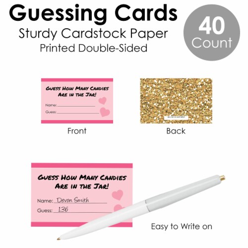 Big Dot of Happiness Be My Galentine - How Many Candies Valentine's Party Candy Guessing Game Perspective: left