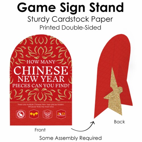 Big Dot of Happiness Chinese New Year 2023 Year of the Rabbit Scavenger Hide and Find Game Perspective: left