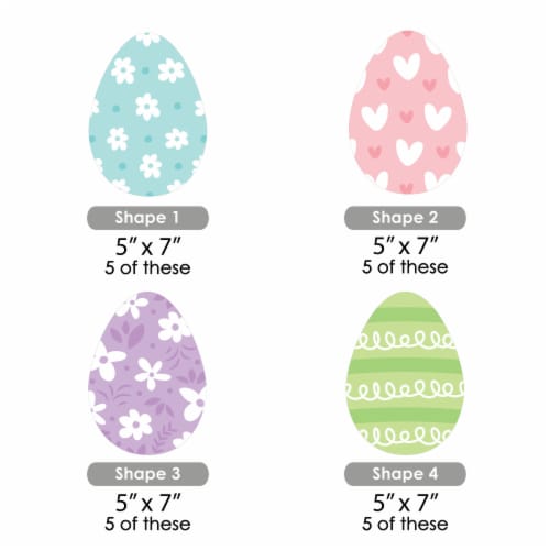 Big Dot of Happiness Spring Easter Bunny Egg Decorations Happy Easter Party Essentials 20 Ct Perspective: left