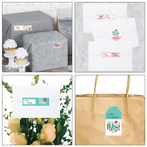 Big Dot of Happiness Colorful Floral Happy Mother's Day To From Stickers 12 Ct 120 Stickers Perspective: left