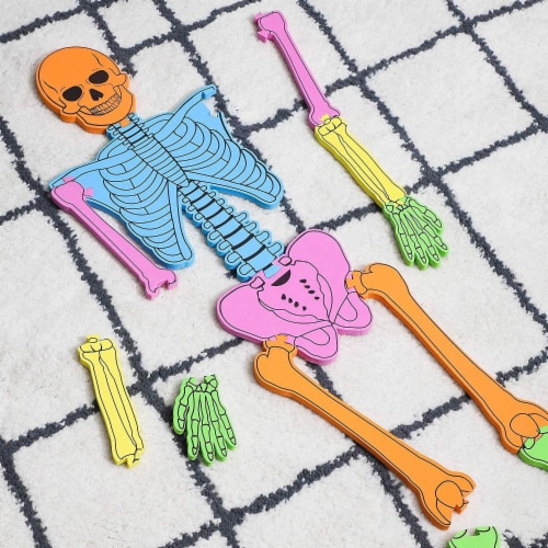 Blue Panda Foam Human Skeleton Puzzle Double Sided, 4 Foot Tall, 15 Pieces Perspective: left