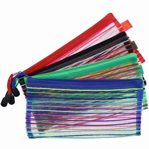 Juvale Mesh Zipper Pencil Pouch with Rainbow Stripes (12 Count), 4 Colors,  PACK - Kroger