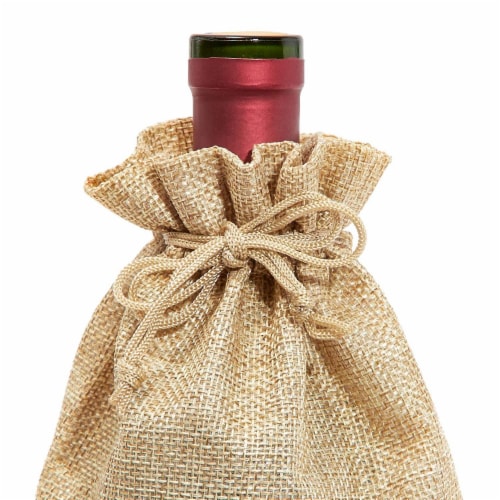 Burlap wine bottle bags deals