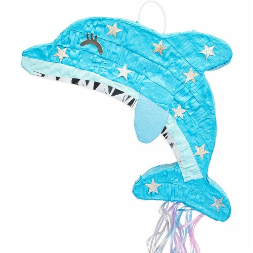Pull Pinata for Birthday Party, Small Dolphin (13 x 16.5 x 3 In), PACK -  Ralphs