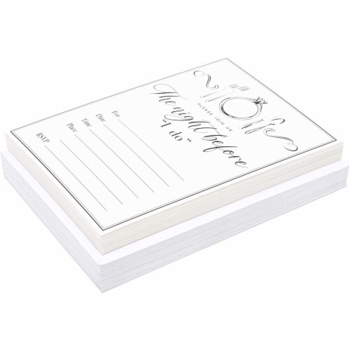 Wedding Rehearsal Invitations with Envelopes (5 x 7 in, White, 36 Pack) Perspective: left