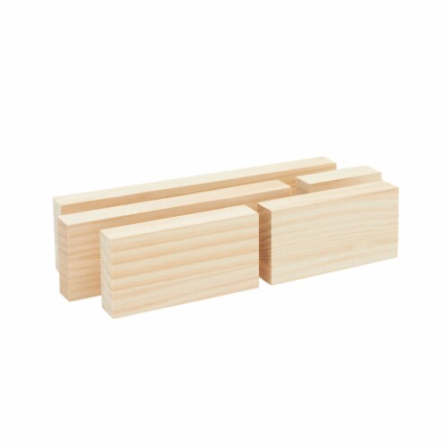 Unfinished Wooden Blocks for Crafts, 1 Inch Thick Wood (4 Sizes, 5 Pieces),  PACK - Fred Meyer