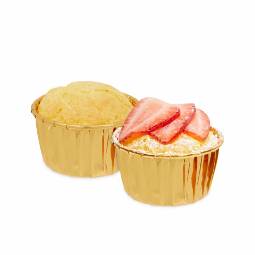 Gold Foil Cupcake Liners, Muffin Baking Cups (1.96 x 1.8 In, 60