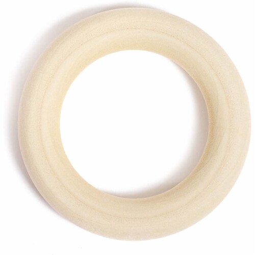 Wooden Beads and Rings Set for DIY Crafts and Macrame (80 Pieces) Perspective: left