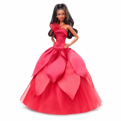 Mattel 2022 Holiday Barbie Doll Perspective: left