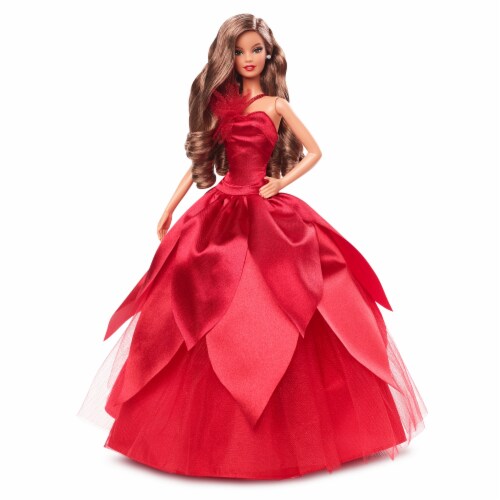 Mattel 2022 Holiday Barbie Doll Perspective: left