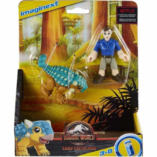 Jurassic World imaginext Camp Cretaceous Bumpy and Ben Figure Perspective: left