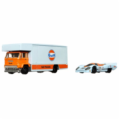 Hot Wheels Team Transport Fleet Flyer with '18 Porsche 917 LH Perspective: left