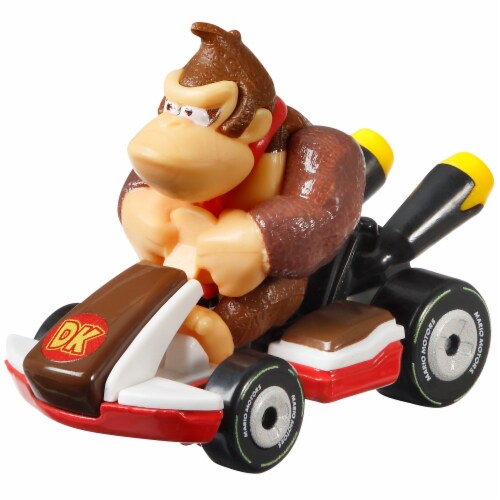 Mattel® Hot Wheels® Mario Kart™ 4 Pack Mario Donkey Diddy Yoshi Set Perspective: left