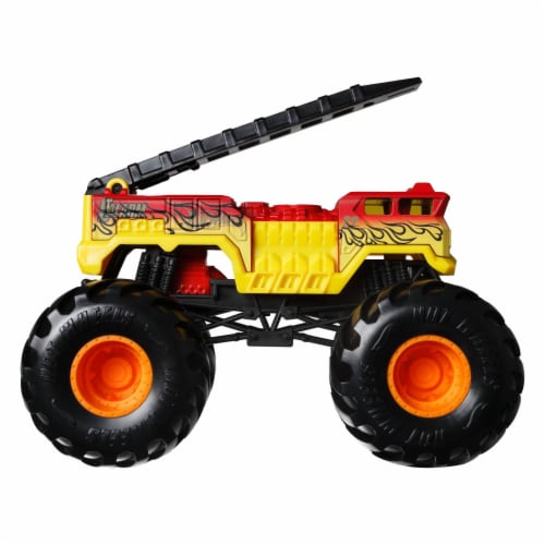 Hot Wheels Monster Trucks 5 Alarm - 1:24 Scale Oversized - Yellow/Red Perspective: left