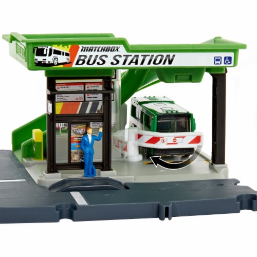 Mattel Matchbox Action Drivers Bus Station Playset Perspective: left
