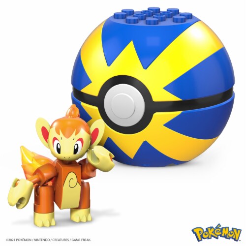 Mega Construx™ Pokemon™ Chimchar Poke Ball Building Set Perspective: left