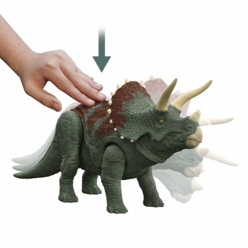 Mattel® Jurassic World Dominion Roar Strikers™ Triceratops Toy Figure Perspective: left