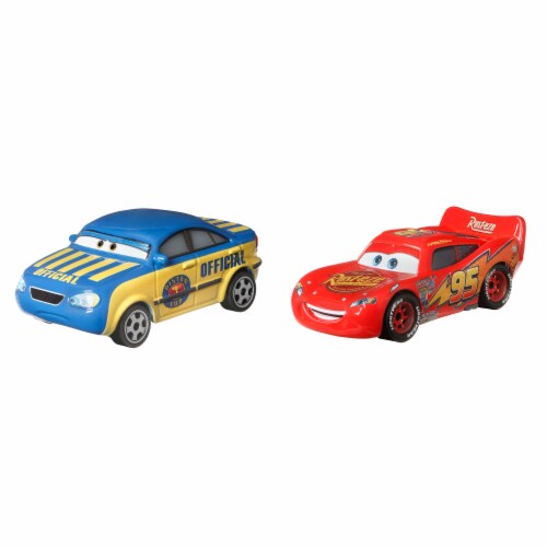 Disney Pixar Cars 3, Race Official Tom & Lightning McQueen 2-Pack, 1:55 Scale Die-Cast Perspective: left
