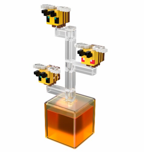 Mattel Minecraft Bees Action Figure, 3.25-in, with 1 Build-a-Portal Piece & 1 Accessory Perspective: left