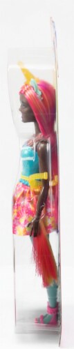 Barbie Dreamtopia Pink And Yellow Hair Unicorn Doll Perspective: left