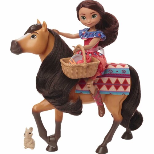 Dreamworks Spirit & Lucky's Picnic Lucky 7 In Doll Spirit Horse (8 in) & Picnic Accessories Perspective: left