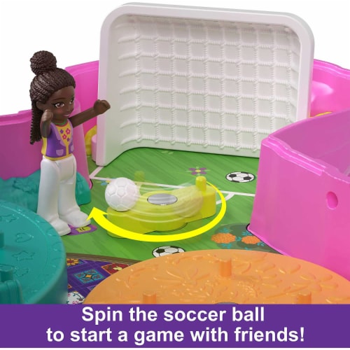 Polly Pocket Mini Toys, Pinata Party Compact Playset with 2 Micro Dolls and 14 Accessories Perspective: left