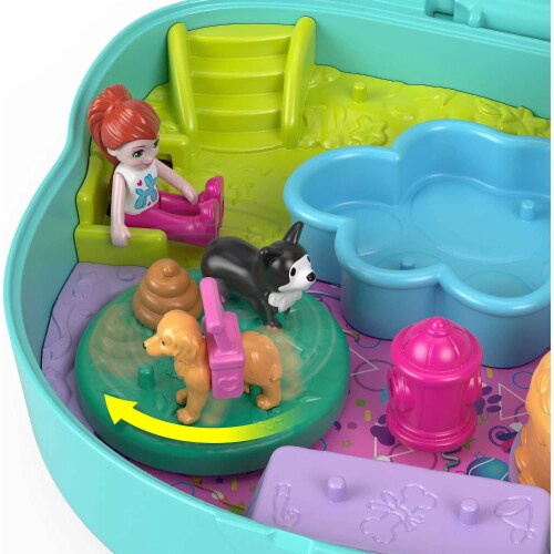 Polly Pocket Doggy Birthday Bash Compact Playset Perspective: left