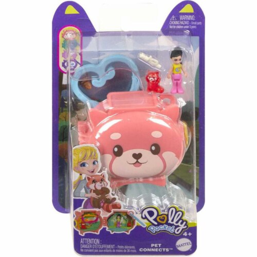 Polly Pocket Pet Connects Red Panda Compact Playset Perspective: left
