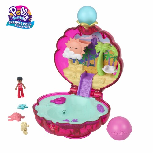 Mattel Polly Pocket Sparkle Cove Adventure Compact Toy Perspective: left