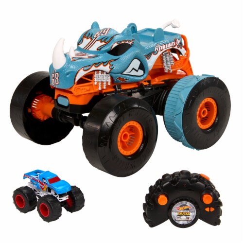 Mattel® Hot Wheels Monster Trucks™ Transforming Rhinomite RC Vehicle Perspective: left