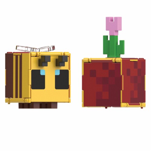 Mattel® Minecraft Flippin Figs™ Bee Flower Pot Action Figure Perspective: left