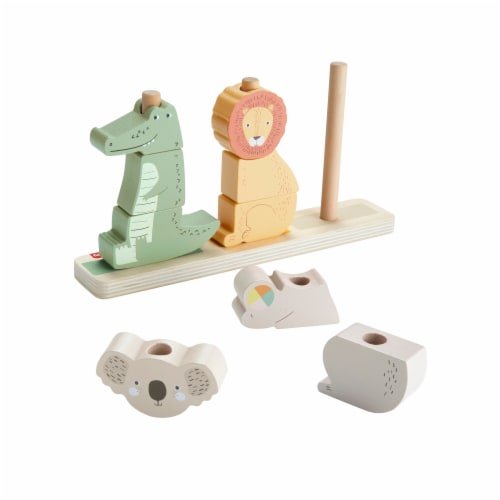 Fisher-Price® Wooden Stack Sort Animals Playset Perspective: left