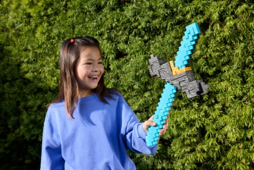 ​Mattel Minecraft Sword and Pickaxe 2-in-1 Toy Perspective: left