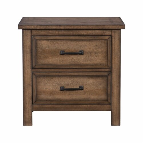 Lexicon Brevard 2 Drawer Wood Nightstand in Brown Perspective: left