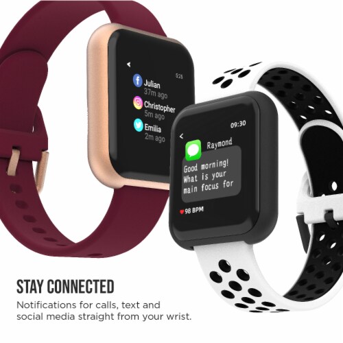 iTouch Air 3 Smartwatch: Rose Gold Case with Blush Strap 40mm Perspective: left