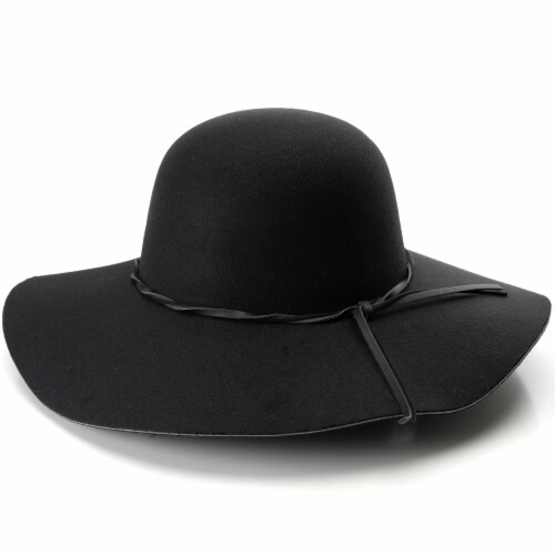 Collection 18 Vegan Felt Floppy Hat - Black Perspective: left