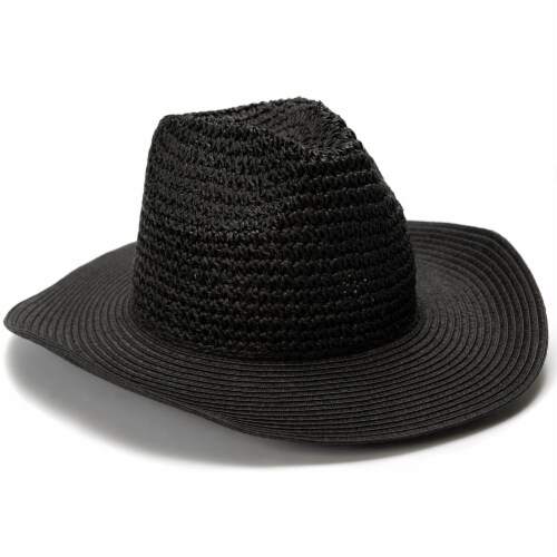 Collection 18 Straw Cowboy Hat - Black Perspective: left