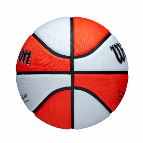 Wilson Sporting Goods WNBA Authentic Outdoor Official Women's Size Basketball - Orange/White Perspective: left