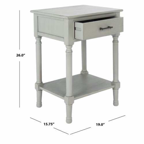SAFAVIEH Ryder 1-Drawer Accent Table Distressed / Grey Perspective: left