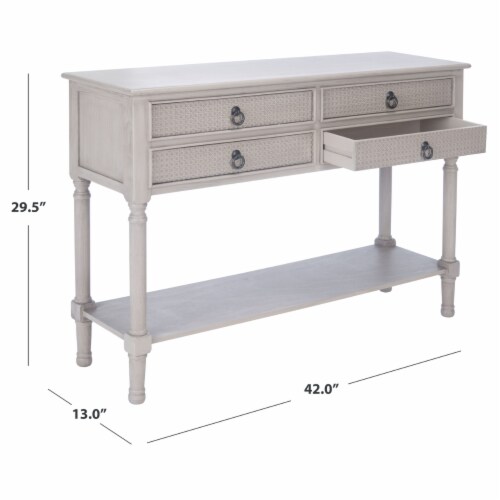 SAFAVIEH Haines 4-Drawer Console Table Greige Perspective: left