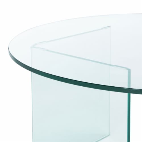 SAFAVIEH Bexon Tempered Glass Coffee Table Clear COF7301A-2BX Perspective: left