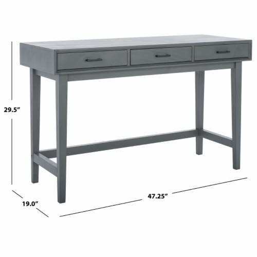 SAFAVIEH Hawthorn 3-Drawer Desk Distressed Grey Perspective: left