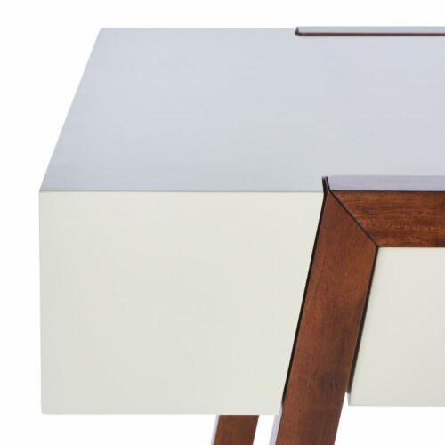 SAFAVIEH Marwood Desk White / Brown Perspective: left