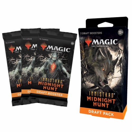Magic: The Gathering Innistrad: Midnight Hunt 3-Booster Draft Pack Perspective: left