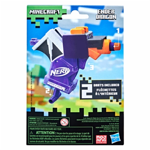 Nerf Minecraft Ender Dragon Blaster and 12 Nerf Elite Foam Darts - Nerf