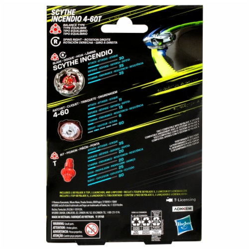 Beyblade X Scythe Incendio 4-60T Starter Pack Set Perspective: left