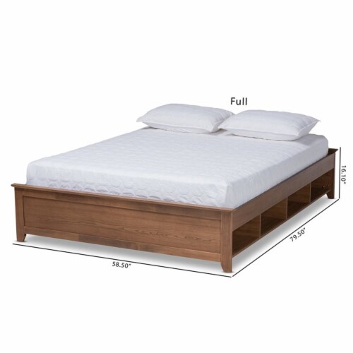 Bowery Hill Traditional Wood Full Size Storage Bed Frame in Ash